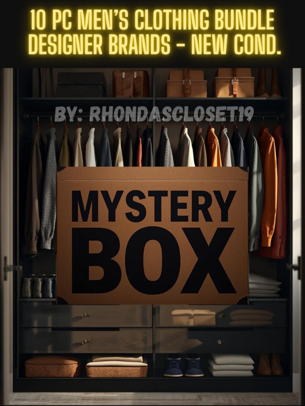 New 10 PC Men’s Mystery Box Designer Brands Clothing Bundle For Resellers